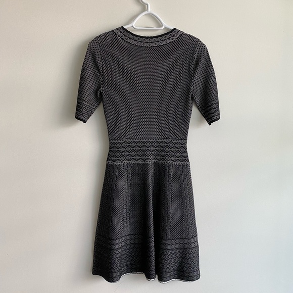 BCBG MAXAZRIA Black and White Crochet Pattern Dress - Picture 3 of 4